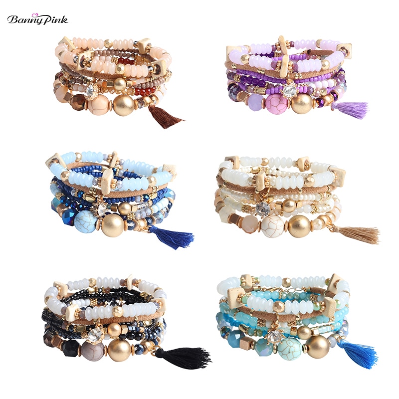Banny Pink Ƽ (gorilla Glass)  Beads Bracelets ..